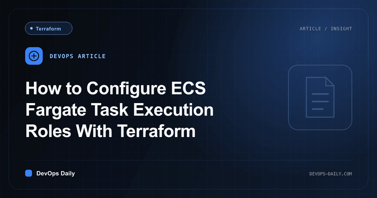 How to Configure ECS Fargate Task Execution Roles With Terraform
